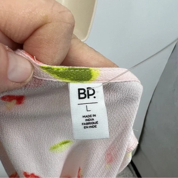 BP. Babydoll Shirred Pink Floral Smocked Short Sleeve Peplum Crop Top Multicolor - Picture 8 of 13